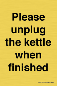 Please unplug the kettle when finished